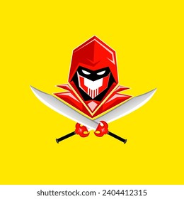 illustration of a vector icon of assassin or ninja for game icons, stickers, logos and others