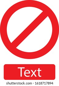 illustration vector icon of blank ban circle with editable text