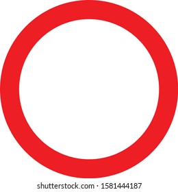 illustration vector icon of blank red circle useful for customize road sign