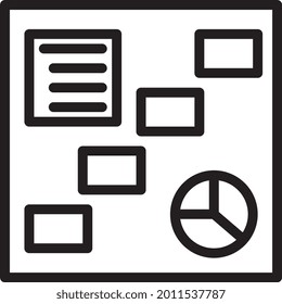 plan de negocios de iconos vectoriales de ilustración. vector de colección de estilos de línea de presentación. Más elementos por escuadrón vectorial