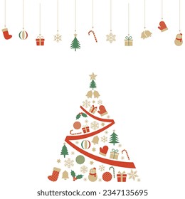 Illustration of Vector Icon Christmas Tree and Ornaments