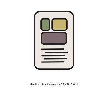 Illustration a vector icon depicting documents, suitable for web and mobile applications, isolated for use in graphic and design.