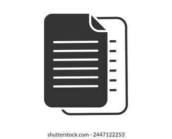 Illustration a vector icon depicting documents, suitable for web and mobile applications, isolated for use in graphic and design.
