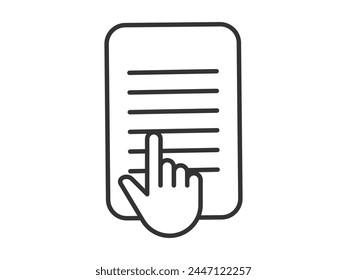 Illustration a vector icon depicting documents, suitable for web and mobile applications, isolated for use in graphic and design.