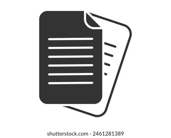 Illustration a vector icon depicting documents, suitable for web and mobile applications, isolated for use in graphic and design.