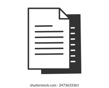 Ilustración de un ícono de Vector que representa documentos, aptos para aplicaciones de Web y móviles, aislados para su uso en gráficos y diseño.