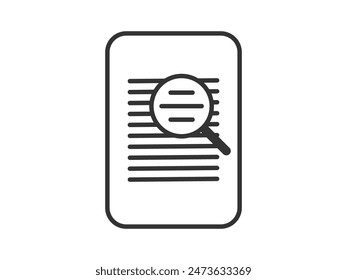 Illustration Ein Vektorgrafik-Symbol, das Dokumente darstellt, geeignet für Web- und mobile Anwendungen, isoliert für die Verwendung in Grafik und Design.
