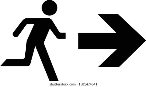 illustration vector icon of emergency exit 