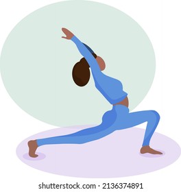 illustration vector icon girl  doing yoga