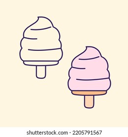 Illustration vector icon of ice cream 