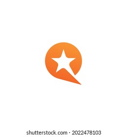 Illustration vector icon of letter Q with star