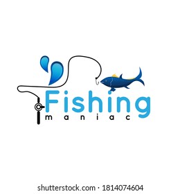 illustration vector icon logo template for fishing. eps 10