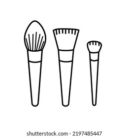 Icono vectorial de ilustración del pincel de maquillaje