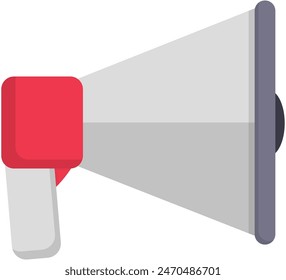 Illustration vector icon megaphone flat design isolated on white background.