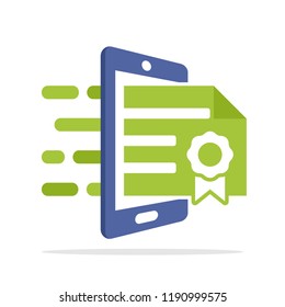 illustration vector icon for mobile-based online certification registration