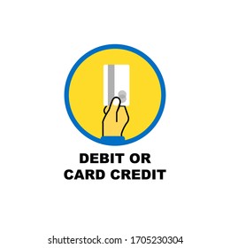Illustration, vector icon, Receiving card credit. Vector Illustration, Card credit
