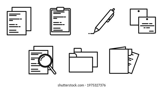 illustration vector icon set of files and document, perfect for information webapp icon