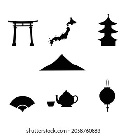 Illustration vector icon set of Japan