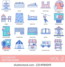 Ilustración Icono Vector Set Playground, parques, niños