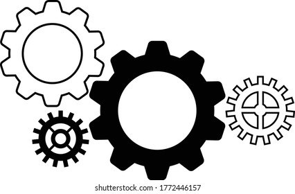 illustration vector icon of setting or wheel gear