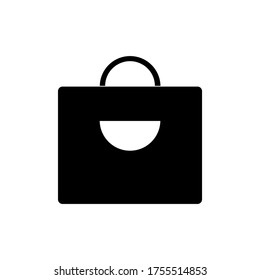 ilustración vectorial icono de la bolsa de compras con un color negro sólido , perfecto para tienda online, etc