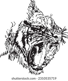 illustration, vector, icon, sketch, tiger, pattern, design, animal
