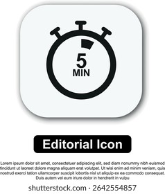 Illustration Vector Icon Stopwatch Time. Stopwatch shows intervals ranging from 5 to 60 minutes