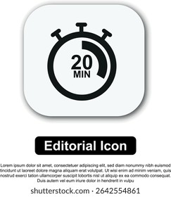 Illustration Vector Icon Stopwatch Time. Stopwatch shows intervals ranging from 5 to 60 minutes
