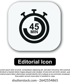 Illustration Vector Icon Stopwatch Time. Stopwatch shows intervals ranging from 5 to 60 minutes