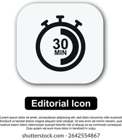 Illustration Vector Icon Stopwatch Time. Stopwatch shows intervals ranging from 5 to 60 minutes