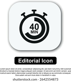Illustration Vector Icon Stopwatch Time. Stopwatch shows intervals ranging from 5 to 60 minutes