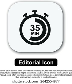 Illustration Vector Icon Stopwatch Time. Stopwatch shows intervals ranging from 5 to 60 minutes