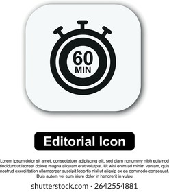 Illustration Vector Icon Stopwatch Time. Stopwatch shows intervals ranging from 5 to 60 minutes