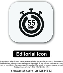 Illustration Vector Icon Stopwatch Time. Stopwatch shows intervals ranging from 5 to 60 minutes