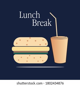 illustration vector icon template of lunch break. food and drink. eps 10