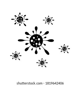 plantilla de icono de vector de ilustración de virus. Pasos 10