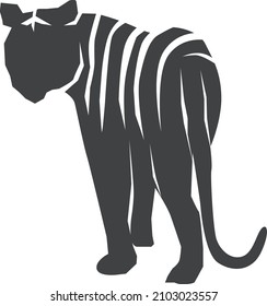 símbolo de tigre de icono vector de ilustración en fondo blanco