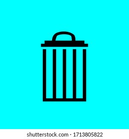 illustration vector icon of trash cans with blue background