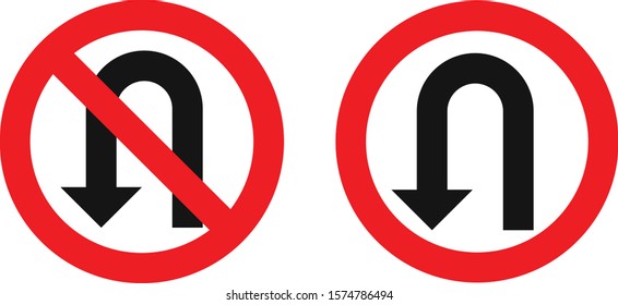 illustration vector icon of u turn