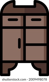 illustration vector icon wardrobe flat line style collection vector. More items by vector squad
 More items by vector squad. pixel perfect.
