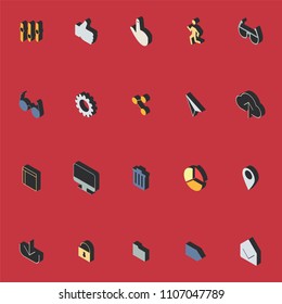 Illustration of vector icons in isometric format with a style of flat design.
A set for stylish design of the site interface or application. Thematic set for editing and user data settings.