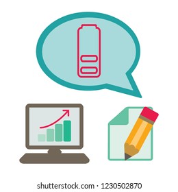 illustration of vector icons pack. battery charge