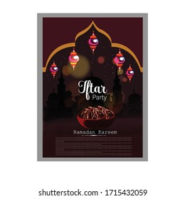 illustration vector Iftar party celebration. Traditional subjects. the Muslim feast of the holy month of Ramadan Kareem.