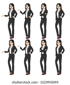 
Illustration vector image of all 8 business women gestures.
