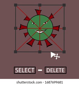 ilustración de la imagen vectorial del virus de la corona (Covid 19). Para hacer pancartas, panfletos y otros.