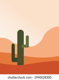 illustration vector vector image desert cactus Mexico Arizona wild west