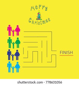 Illustration and vector image of the game, maze, riddles. Print for the designer. Gift card. The avatar element for the player. A business card for a corporate holiday. Intellectual competition.