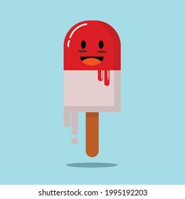 Illustration vector image of smiling ice cream