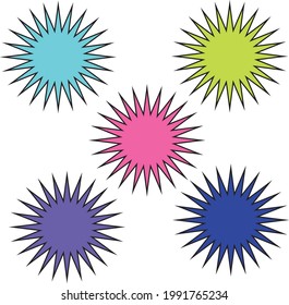illustration vector vector image of a star needle object multicolored editable isolated