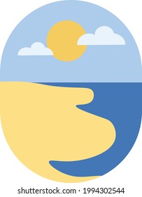illustration Vector Vector image summer landscape beach Sand seashore minimalism Editable Image